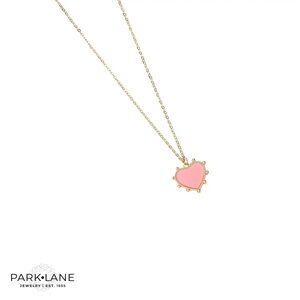 Park Lane Apricot Gold Necklace with Pink Heart Pendant